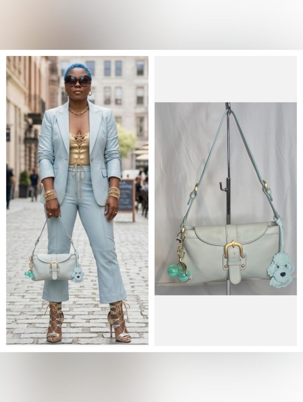 Dooney & Bourke Tiffany Blue/ Green Shoulder Bag